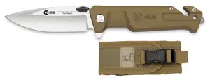 Универсальный нож K25 25238 Tan Sation Rubber с ручкой из резины и лезвием 9 см