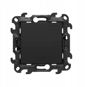 Kontakt-Simon Simon 24 Одиночная кнопка звонковая модуль зажимы Push In IP20/IP44 10AX 10A черный матовый NP1.01/49