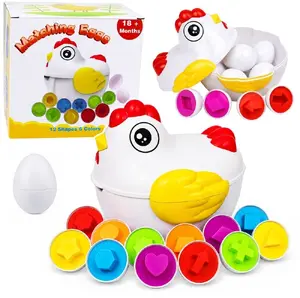 Развивающая игрушка Курица LEANToys с 12 яйцами-сортером для изучения цветов и форм