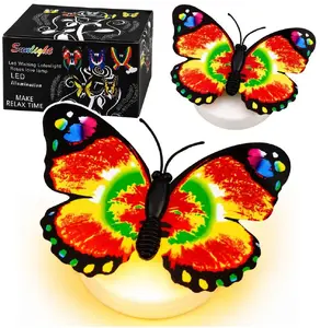 Lean LED Glowing Butterfly Wall Decoration Self-Adhesive 6x5 cm