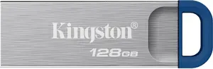 Kingston Technology DataTraveler Kyson 128GB Металлический USB 3.2 Gen 1 Флеш-накопитель с интерфейсом USB Type-A и скоростью чтения 220 МБ/с