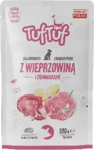 BULT TUF TUF Cūkgaļa ar kartupeļiem maltās gaļas maisiņš suņiem 500g