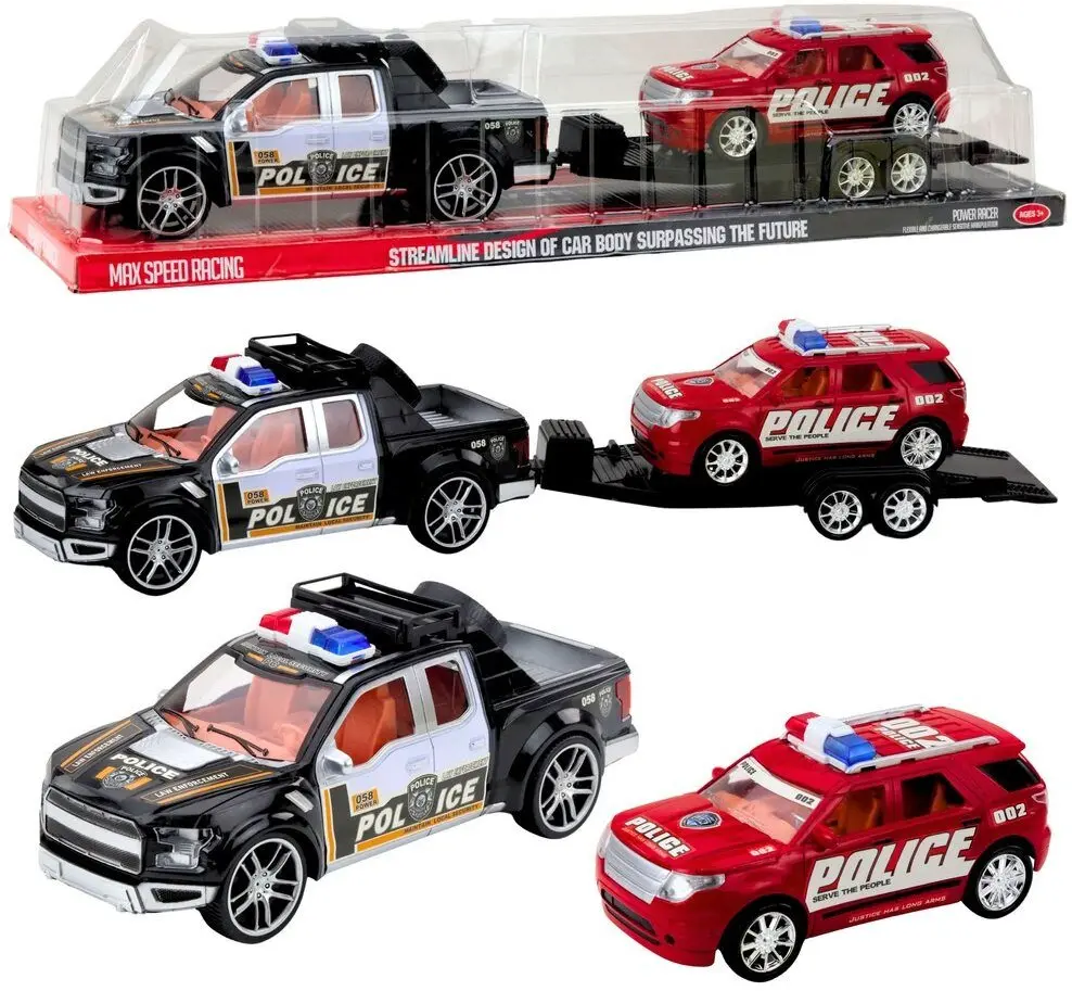 LEANToys Policijas apvidus automašīnas komplekts ar