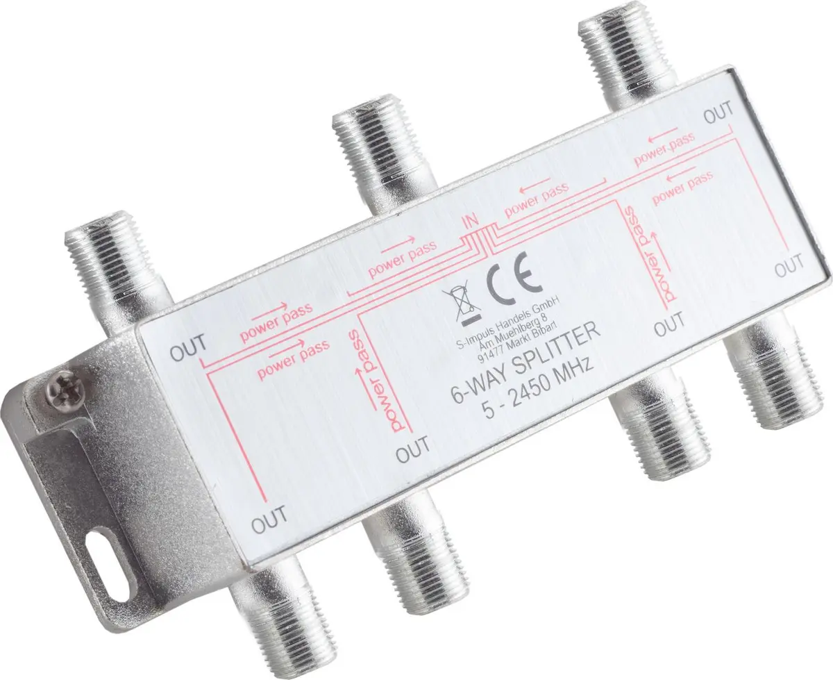 6 virzienu SAT sadalītājs 5-2500 MHz