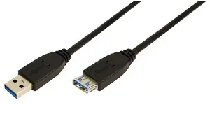 LogiLink 1m USB A uz USB A USB 3.2 Gen 1 pagarinātājs vīrietis uz sieviete melns CU0041