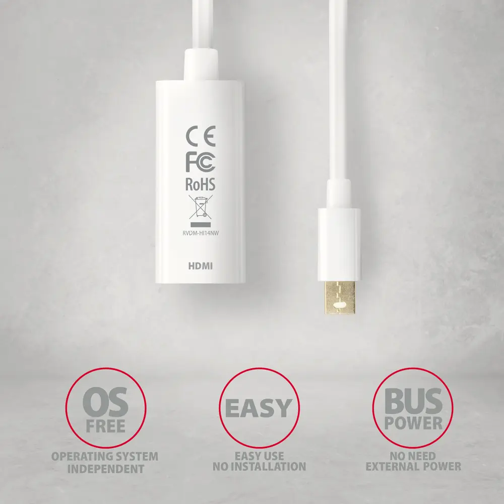AXAGON RVDM-HI14NW Mini DisplayPort to HDMI Adapter Photo 6