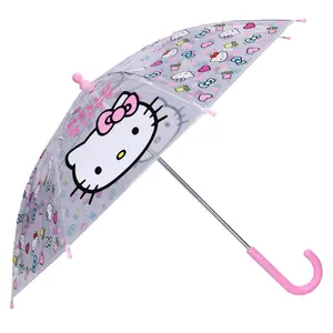 VADOBAG Hello Kitty Rainy Days full-sized children's umbrella transparent and pink with a 60 cm diameter