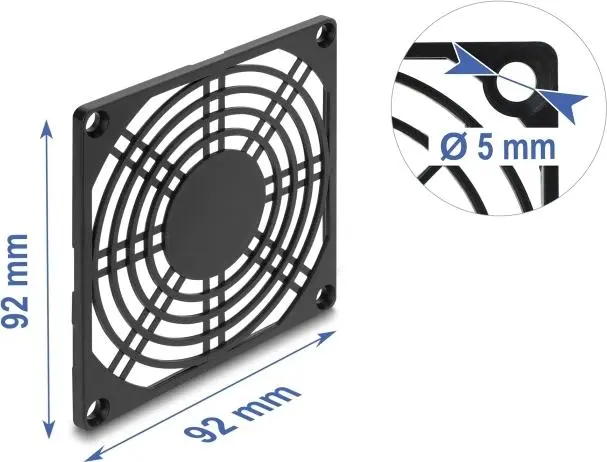 DELOCK 67663 Melns plastmasas ventilatora režģis