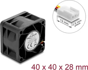 Delock DC Axial Fan 12 V 40 x 40 x 28 mm