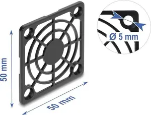 Delock Fan Grill 50 x 50 mm Plastic Black