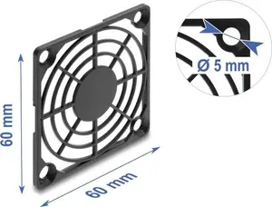 DELOCK 67661 Fan Grille 60 x 60 mm Black Plastic
