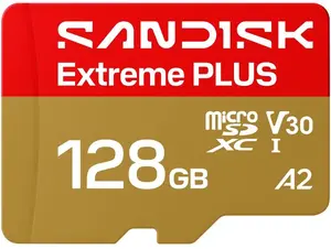 Карта памяти SanDisk microSDHC 128GB Extreme PLUS UHS-I V30 с адаптером