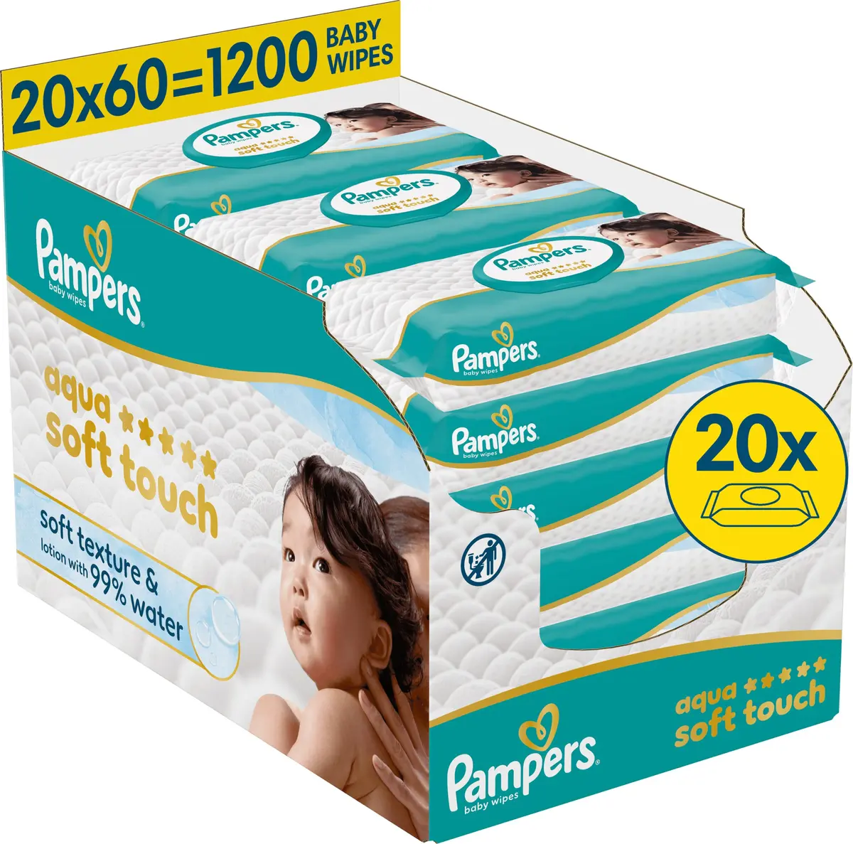 Pampers Aqua Soft Touch Mitrās bērnu