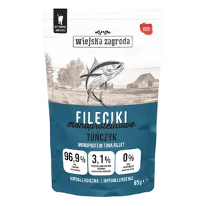 Wiejska Zagroda mitrā kaķu barība tunča filejas gabaliņi pieaugušiem kaķiem 85g