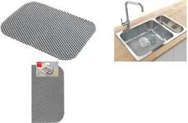 Sink mat Metaltex 287306000 PVC gray non-slip shock-absorbing for sink protection