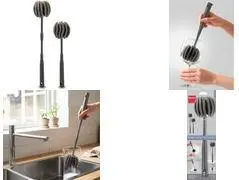 Metaltex Brush-Up Wide Bottle Brush with Sponge Head Grey Plastic TPR