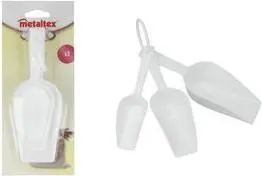 Metaltex 252607080 plastic measuring scoop set 3 pieces white
