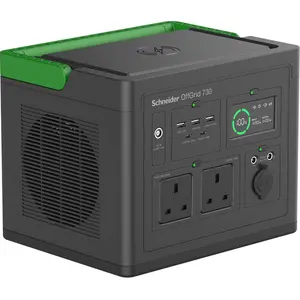 APC SE OffGrid Portable Power Station 730 PPS730-UK pārnēsājama elektrostacija ar 738 Wh litija jonu akumulatoru, tīru sinusoīdu, LCD displeju un bezvadu lādētāju