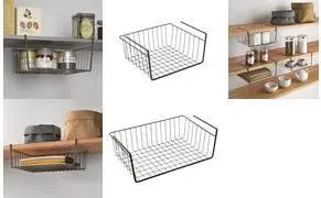 METALTEX Kanguro 30 LAVA Cabinet Basket, matt black coated metal, rust-resistant and shock-proof storage basket