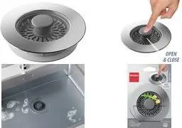 Drain Plug METALTEX 297579000 for 70 to 115 mm Openings Stainless Steel Plastic Silicone Silver Grey