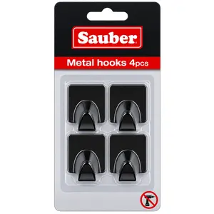 Sauber Square Hooks, 4 pieces, black iron