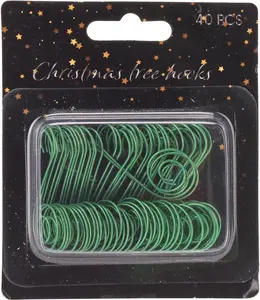 KOOPMAN XMAS TREE HOOKS RS4000220 40PCS Green Stainless Steel