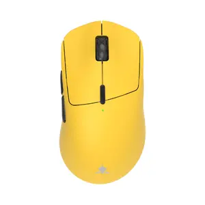White Shark TOR WGM-5024 Желтая 3-режимная беспроводная оптическая игровая мышь с 6200 DPI, переключателями Huano и аккумулятором 300 мАч