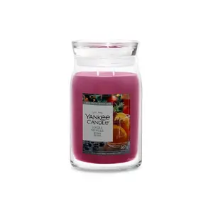 Yankee Candle Signature Large Jingle Mingle Scented Wax Candle in Glass Cylinder with Fruity and Sweet Notes