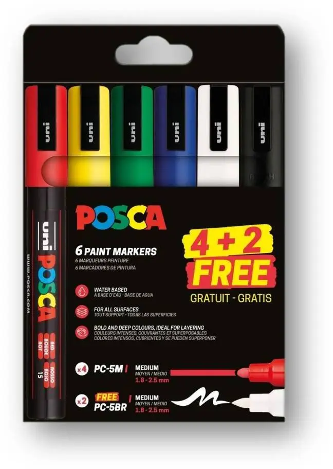 POSCA PC5M krāsu marķieru komplekts ar