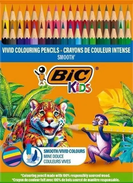 BIC Kids Smooth ECO koka krāsainie