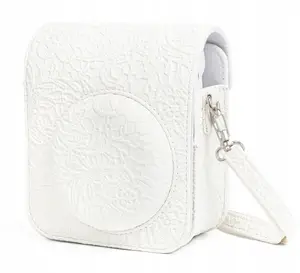 LoveInstant Camera Case for Fuji Fujifilm Instax Mini 12 White Embroidery Protective Bag Pouch Cover