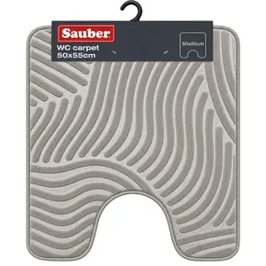Sauber 24820155 Tualetes paklājiņš 50x55 cm Poliesters Gaiši pelēks sidrabains