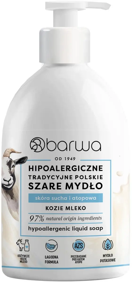 Barwa Kozie Mleko Hypoalergiczne szare mydło
