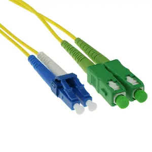ACT 1 Meter LSZH Singlemode 9/125 OS2 Fiber Patch Cable Duplex with SC/APC and LC/PC Connectors
