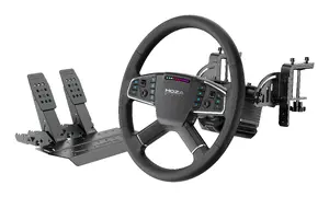 Moza Racing R5 Pro Truck Driving Simulator Steering Wheel, Wheelbase and Pedals with Direct Drive and Microfibre Leather Grip