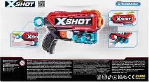 ZURU XSHOT Excel Kickback rotaļu blasteris, daudzkrāsains, šaušanas attālums 27 m, 8 šautriņas