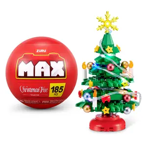 Zuru MAX Build more Premium Bricks LED Christmas Tree Building Set 185 Pieces Plastic 8 Years and Older