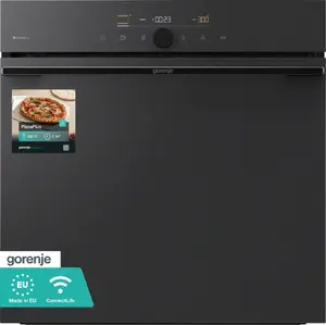Gorenje Electric Built-In Oven GO66MB Pizza350C with 78 L Capacity, Pyrolytic Self-Cleaning, AirFry+, Touch Control, and Wi-Fi