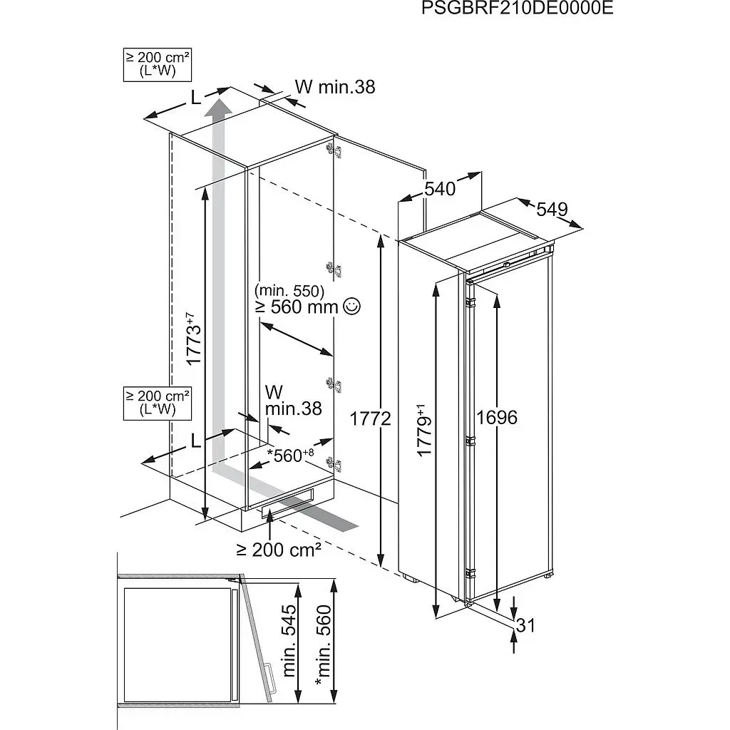 Electrolux ERA7DE18S Built-in Fridge Photo 2