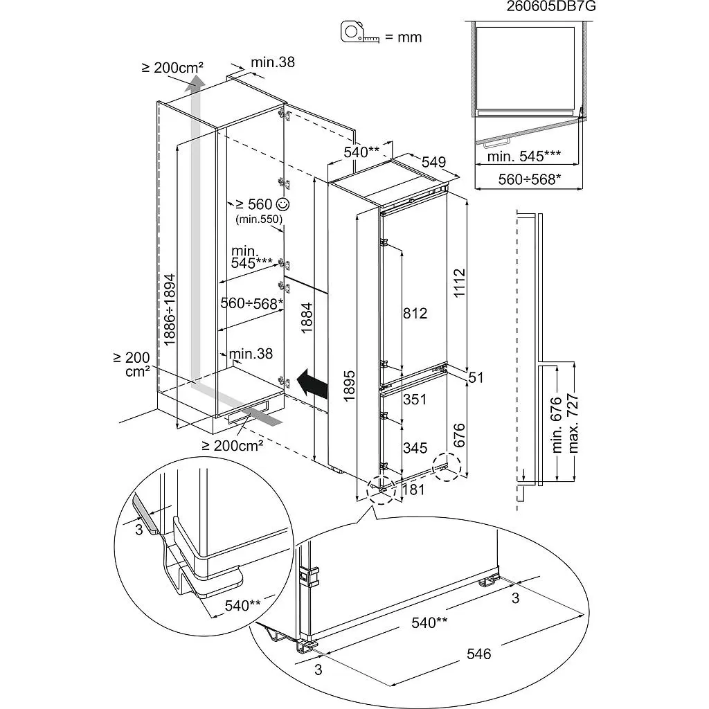 Electrolux E8CNGD19S Built-In Fridge Photo 2