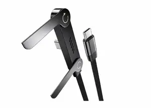 Vakoss TC-U570 USB-C to USB-C Cable with Stand Function, 100W, 1m, Black