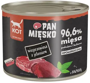 Pan Mięsko Wet Cat Food Pork with Deer Adult 200g