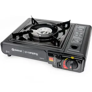Platinet PCKW155 1-burner portable gas camping stove with automatic piezo ignition and 2500W power for gas cartridges