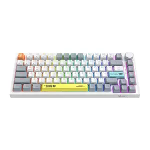 Mehāniskā spēļu tastatūra Onikuma G52 Melna 82 taustiņi RGB apgaismojums Karstā maiņa vadu USB Type-C multivides regulators