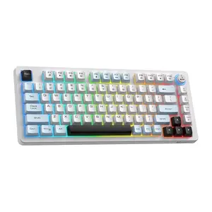 Onikuma MT501 Membrānas Spēļu Tastatūra Balta 75% Izkārtojums 81 Taustiņi RGB Fona Apgaismojums Bluetooth 2.4 GHz USB-C