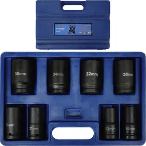 Silver 8-piece 3/4 inch impact socket set EX10616/1