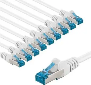 Goobay 67549 Cat6a S/FTP tīkla kabelis 1 m balts apaļš RJ-45 vīrietis pret vīrieti
