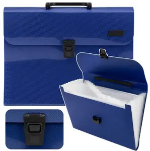 Lean EDUKAMP 31031 Blue A4 Accordion Document Folder Organizer with 13 Compartments