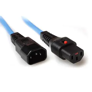 ACT C13 IEC Lock to C14 Power Cord Blue 2m PC962 230V 10A