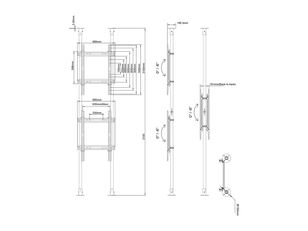 Multibrackets M Floor to Ceiling Mount Pro MBFC2P2UPHD Photo 17